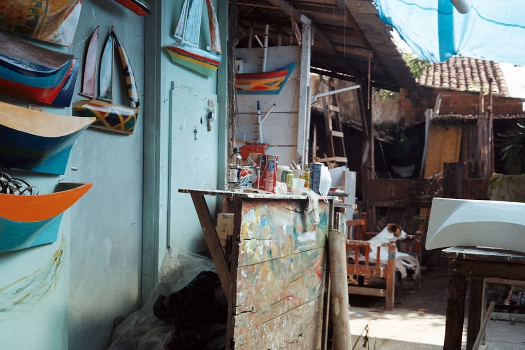 a person sits in a small village