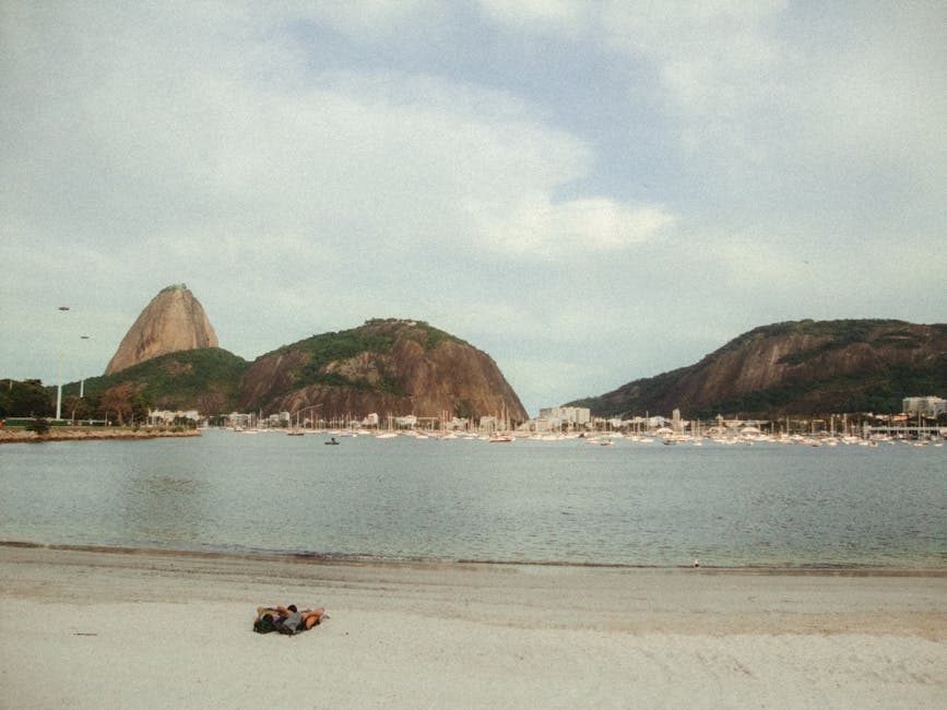Scenic view of Sugarloaf Mountain and Guanabara Bay in Rio de Janeiro, perfect for travel inspiration.
