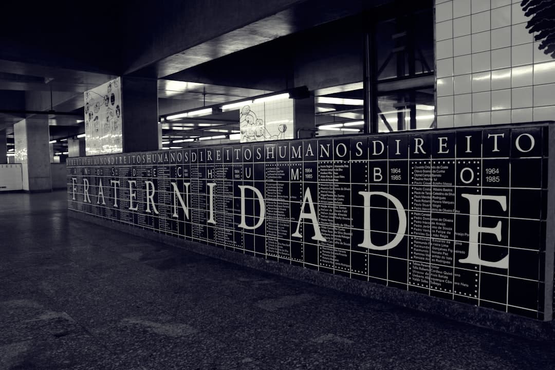 a black and white photo of the entrance to a building