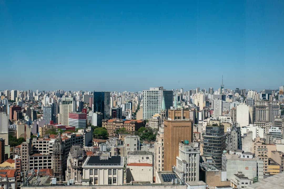 a view of a city from the top of a building