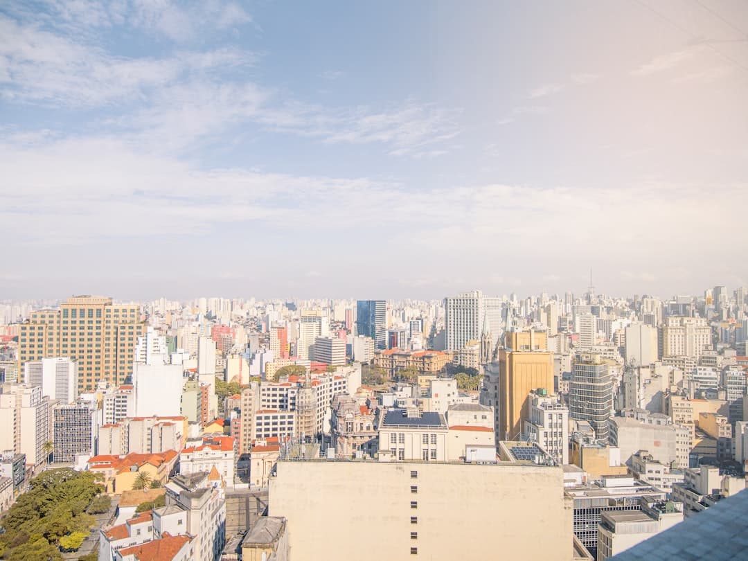 a view of a city from the top of a building