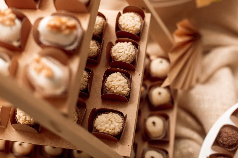 A delicious assortment of elegant truffles on display, perfect for events. Captured in São Paulo.