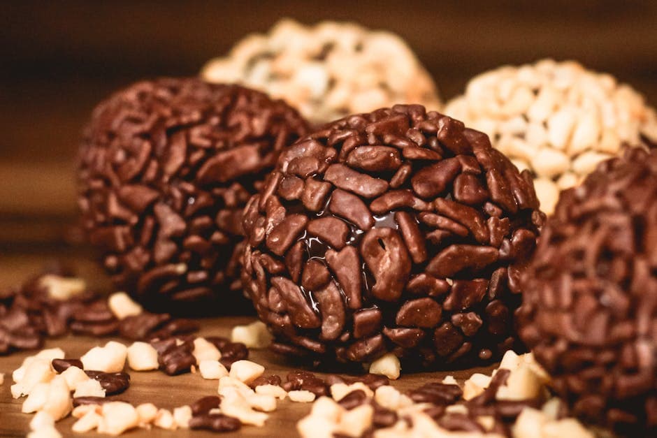 Indulge in gourmet brigadeiro truffles, a Brazilian chocolate delight, perfect for desserts.
