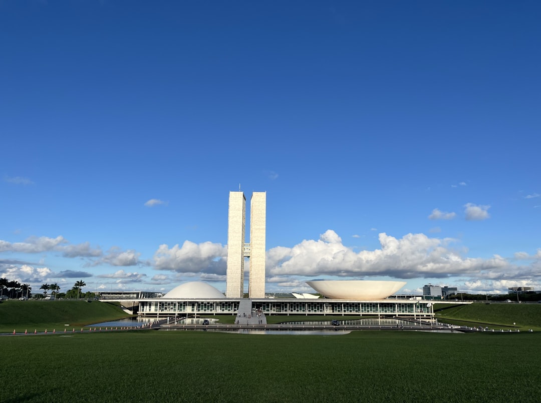 Brazilian congress building on a sunny day.