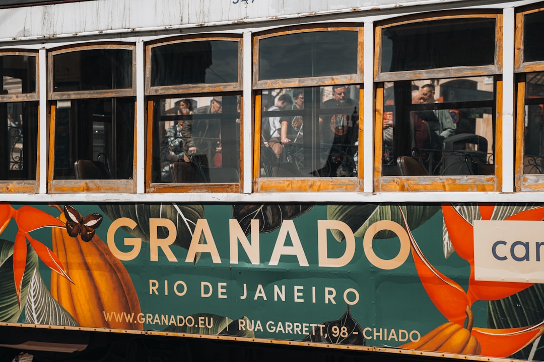 Vintage tram with granado rio de janeiro advertisement.