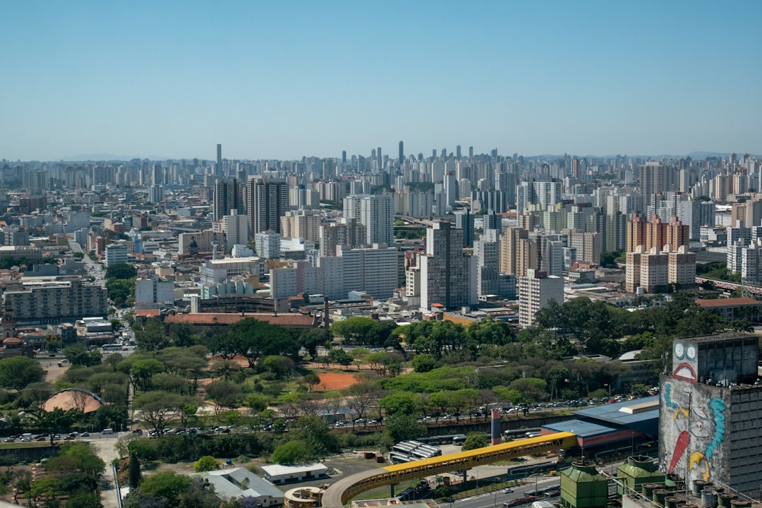 a view of a city from a tall building