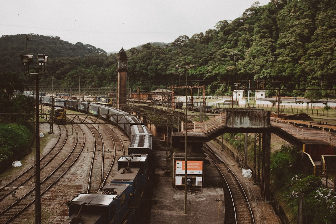 a large long train on a steel track